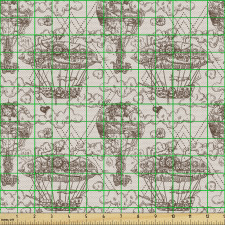 Macera Parça Kumaş Eskitilmiş Sıcak Hava Balonları ve Bulutlar