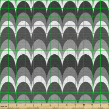 Daireler Parça Kumaş Üst Üste Sık Çizilmiş Yarım Yuvarlaklar