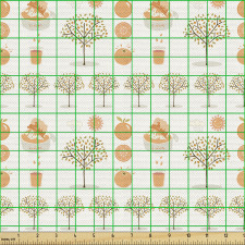Doğa Parça Kumaş Portakal Bahçesindeki Ağaçlar Bitki Meyve