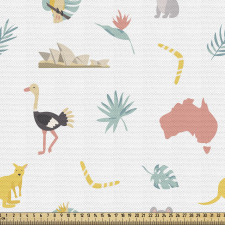 Bumerang Parça Kumaş Tekrarlanmış Avusturalyaya Özgü Hayvanlar