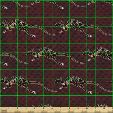 Hayvanlar Parça Kumaş Etnik Motiflerle Süslenmiş Kangurular