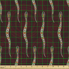 Hayvanlar Parça Kumaş Üzerinde Etnik Motifler Olan Yılanlar