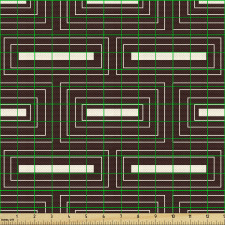 Geometrik Parça Kumaş İç İçe İnce Çizgilerle Yapılan Dörtgenler