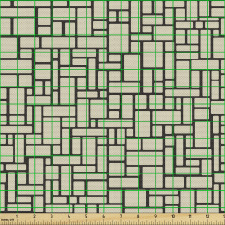 Soyut Parça Kumaş Tekrarlanan İrili Ufaklı Dörtgen Çizimleri