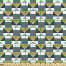 Geometrik Parça Kumaş Karo Çerçeveler İçerisinde Dörtgenler