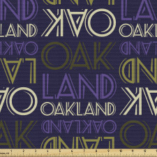 Amerika Parça Kumaş Ters ve Düz Yerleştirilmiş Oakland Yazıları