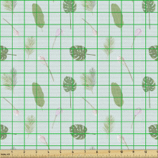 Floral Parça Kumaş Tropikal Bitkiler Desenli