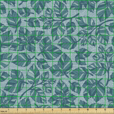 Botanik Parça Kumaş Tek Tonlu Doğa Temalı Yapraklı Dal Deseni