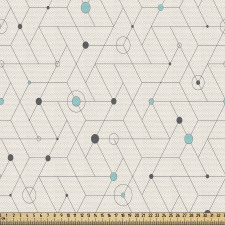 Geometrik Parça Kumaş Labirent Hat Şerit Görünümlü Izgara Desen