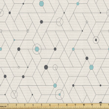 Geometrik Parça Kumaş Labirent Hat Şerit Görünümlü Izgara Desen