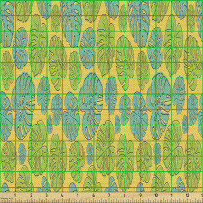 Çiçekli Parça Kumaş Büyük Muz Yaprakları Tasarımı