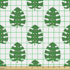 Tropikal Bitki Parça Kumaş Tekrarlı Devetabanı Yaprağı Deseni