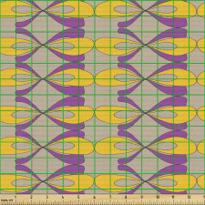 Geometrik Parça Kumaş Soyut Artistik Fiyonk Esintili Çizimler 