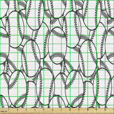 Spor Parça Kumaş Monokrom Tekrarlı Beyzbol Atış Topları Çizimi