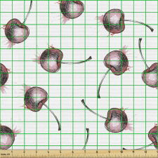 Meyve Parça Kumaş Suluboya Sıçrama Çizimiyle İçi Dolu Kirazlar