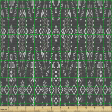 Etnik Parça Kumaş Akromatik Tekrarlı Geometrik Otantik Şekiller