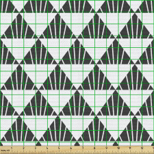 Geometrik Parça Kumaş Monokrom Tekrarlı Piramit Üçgenler Deseni
