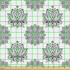 Etnik Parça Kumaş Hint Motifli Mandala ve Lotus Çiçeği Tasarımı
