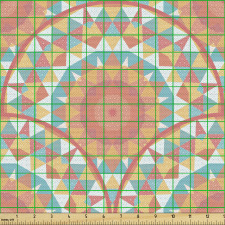 Geometrik Parça Kumaş Daire İçinde Geleneksel Desenli Üçgenler