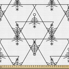 Geometrik Parça Kumaş Modern İnce Çizgili Ters Düz Üçgenler 