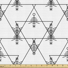 Geometrik Parça Kumaş Modern İnce Çizgili Ters Düz Üçgenler 