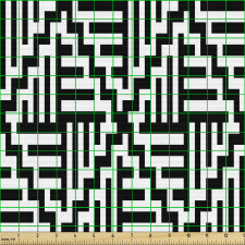 Moda Parça Kumaş Zikzaklı Çizgilerle Çizilmiş Geometrik Desen