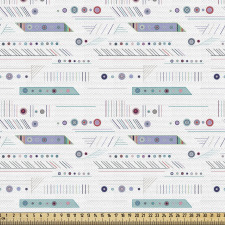 Teknolojik Parça Kumaş Geometrik Modern Yuvarlaklar ve Çizgiler