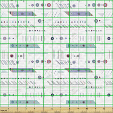 Teknolojik Parça Kumaş Geometrik Modern Yuvarlaklar ve Çizgiler