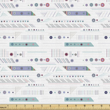 Teknolojik Parça Kumaş Geometrik Modern Yuvarlaklar ve Çizgiler