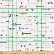 Etnik Parça Kumaş Tüyler ve Aylar ile Modern Çizilmiş Oklar