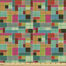 Retro Parça Kumaş Rengarenk Eskitme Geometrik Dizilimli Bloklar