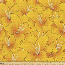 Floral Parça Kumaş Lilyum Çiçekleri Desenli