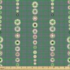 Geometrik Parça Kumaş Nokta Desenli Pastel Tonlarda Daireler