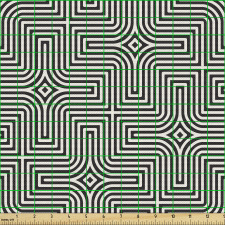 Geometrik Parça Kumaş Labirentimsi İlüzyonel Sarmal Çizgiler 