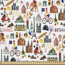 Ülke Parça Kumaş Kültürel Turistik Fransa Paris Simgeli Tasarım
