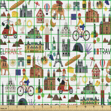 Ülke Parça Kumaş Kültürel Turistik Fransa Paris Simgeli Tasarım