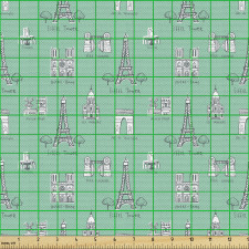 Paris Parça Kumaş Minimalist Tarihi Turistik Şehir Simgeleri 
