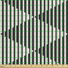 Geometrik Parça Kumaş Monokrom İlüzyonel Hareketli Üçgen Çizimi