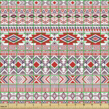 Etnik Parça Kumaş Pastel Tonda Detaylı Geometrik Aztek Motifler