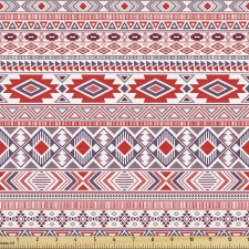 Etnik Parça Kumaş Pastel Tonda Detaylı Geometrik Aztek Motifler