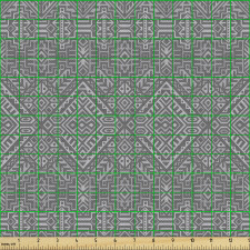 Etnik Parça Kumaş Akromatik Tonda Geleneksel Tribal Motifler