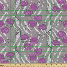 Botanik Parça Kumaş Doğa Sanatı Temalı Dağınık Çiçek Motifleri