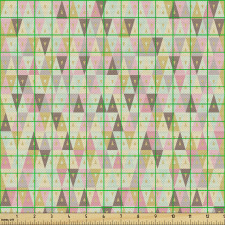 Bohem Parça Kumaş Pastel Tonlarında Otantik Geometrik Üçgenler