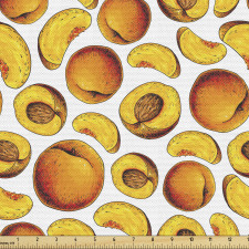 Meyve Parça Kumaş Eskitilmiş Tekrarlı Kayısı Dilimleri Deseni