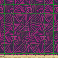 Geometrik Parça Kumaş Mor Çizgili Üçgenler Etnik Grafik Desen