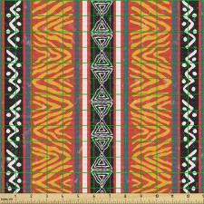 Etnik Parça Kumaş Tribal Geometrik Çizgi Zikzak Afrika Desenli