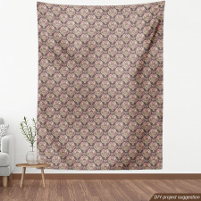 Geleneksel Parça Kumaş Romantik Renkte Klasik Vintage Damask 