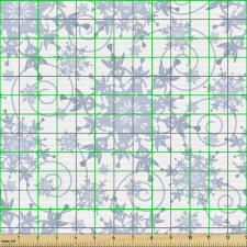 Kış Parça Kumaş Yumuşak Tonlarda Karışık Kar Tanesi Motifleri 