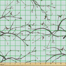 Kış Parça Kumaş Kuru Çıplak Boş Ağaç Dalları Aranjmanlı Desen