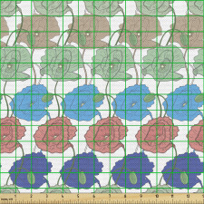 Floral Parça Kumaş El Çizimi Sanatsal Dekoratif Çiçek Desenli